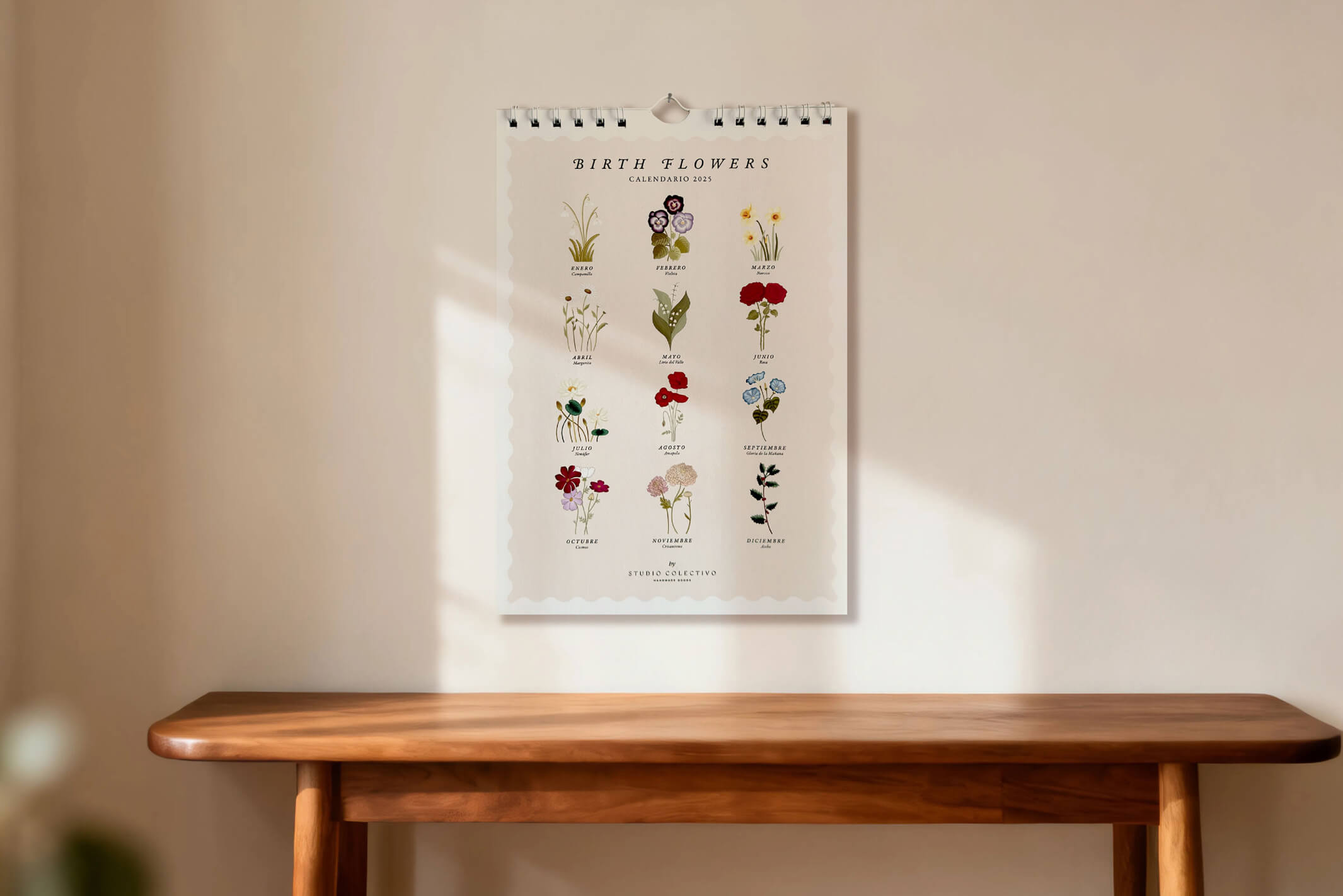 Birth Flowers illustrated calendar