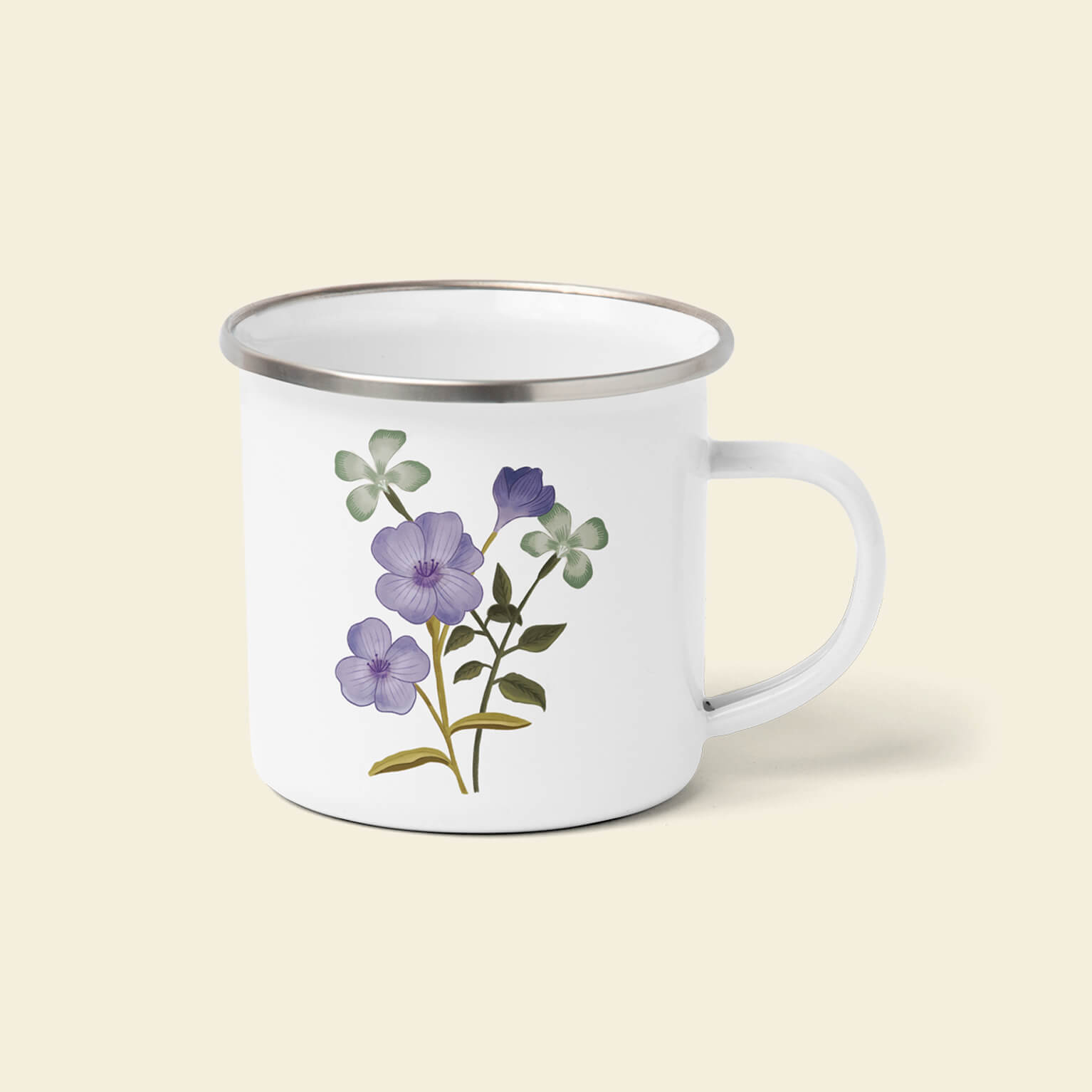 Vintage Floral Enamel Mugs