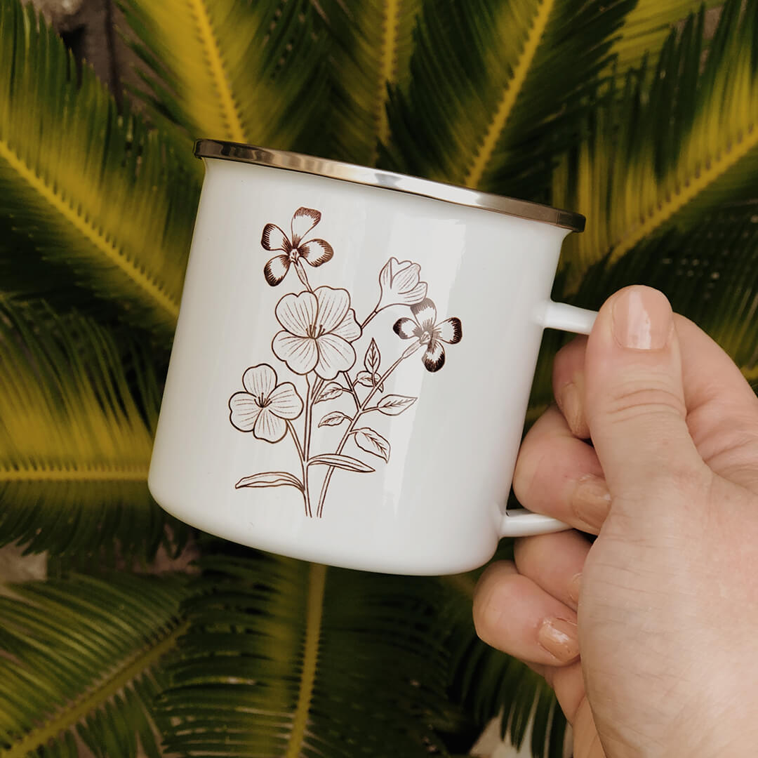 Vintage Floral Enamel Mugs