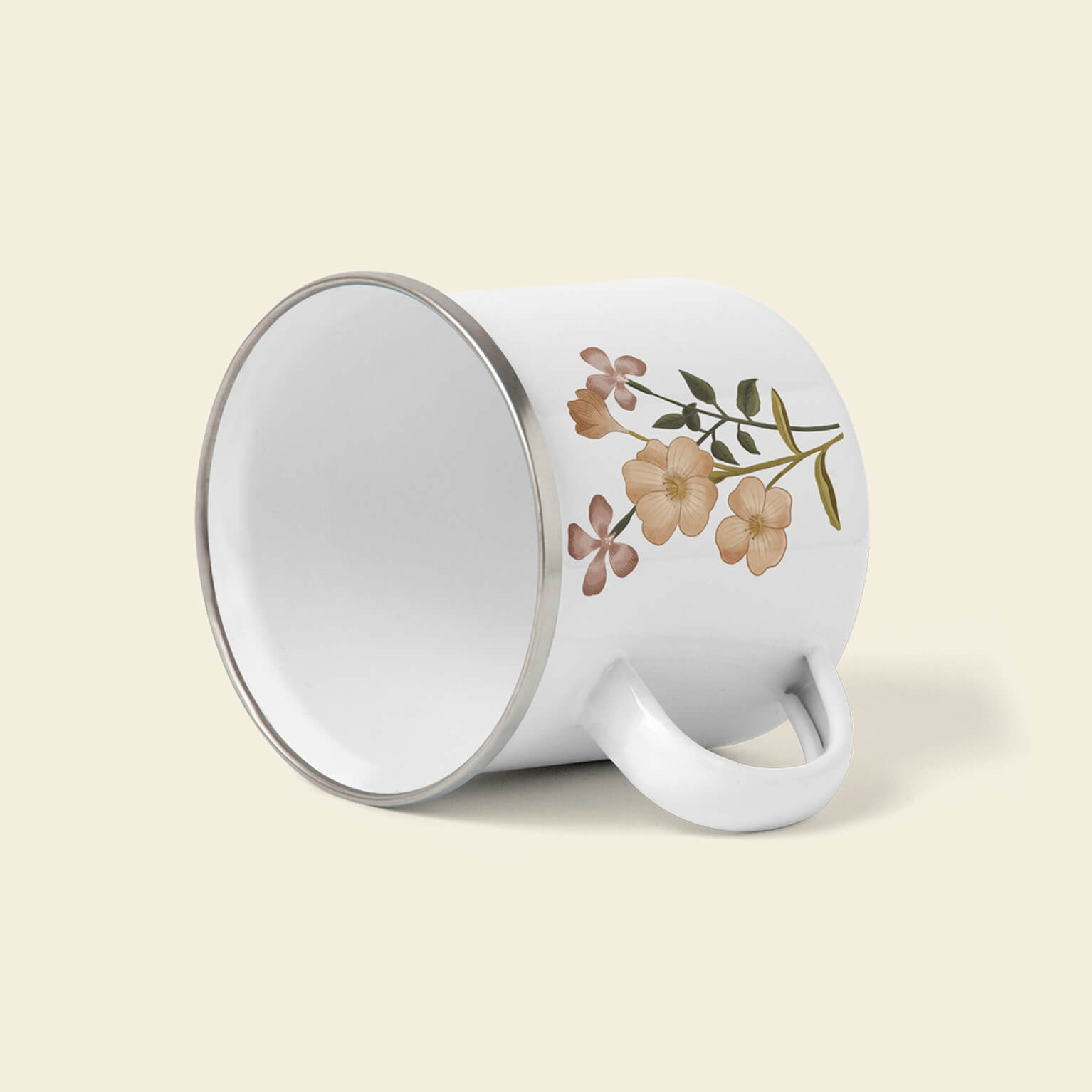 Vintage Floral Enamel Mugs