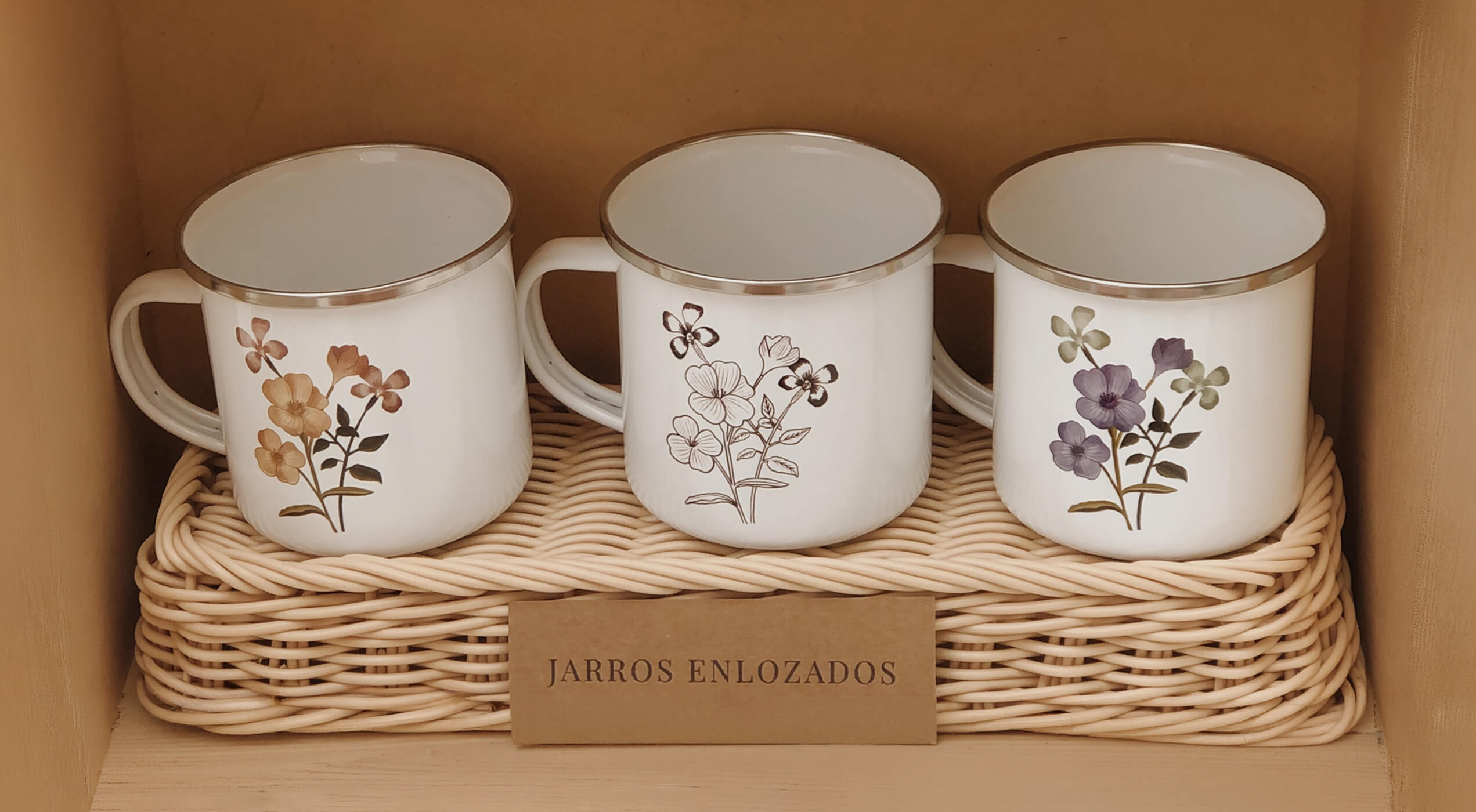 Vintage Floral Enamel Mugs