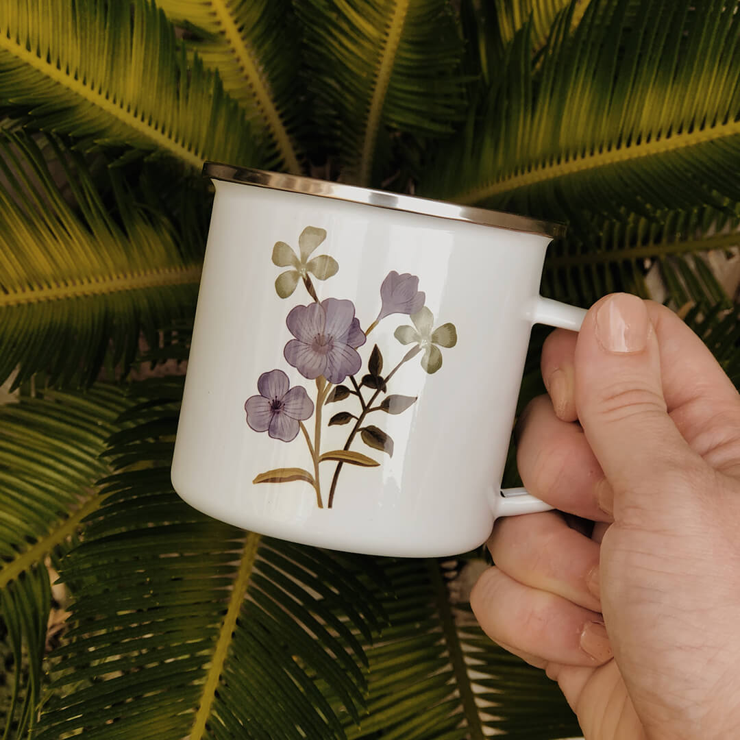 Vintage Floral Enamel Mugs